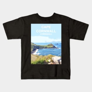 Cape Cornwall.  Cornish gift Kernow Travel location poster Kids T-Shirt